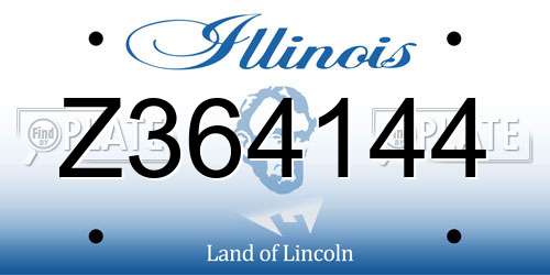 Z364144 Illinois License Plate