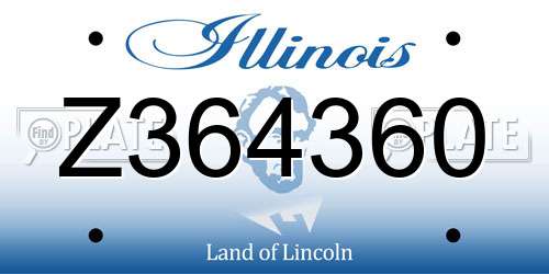 Z364360 Illinois License Plate