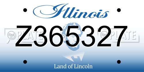Z365327 Illinois License Plate