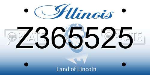 Z365525 Illinois License Plate