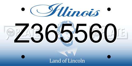 Z365560 Illinois License Plate