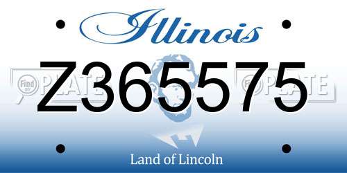 Z365575 Illinois License Plate