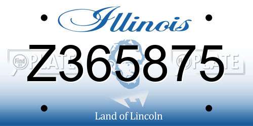 Z365875 Illinois License Plate
