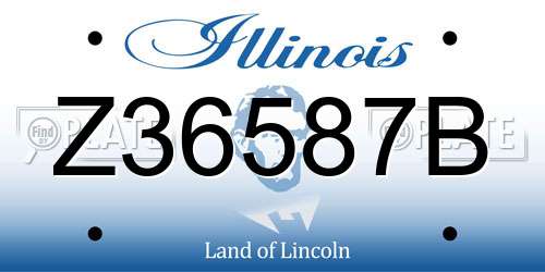 Z36587B Illinois License Plate
