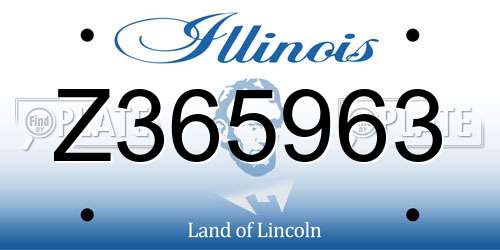 Z365963 Illinois License Plate