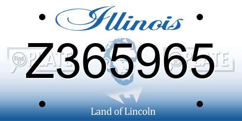 Z365965 Illinois License Plate