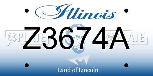 Z3674A Illinois License Plate
