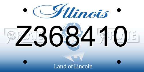Z368410 Illinois License Plate