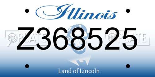 Z368525 Illinois License Plate