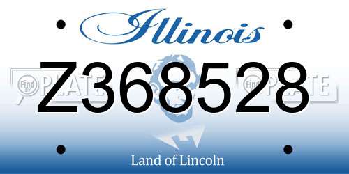 Z368528 Illinois License Plate