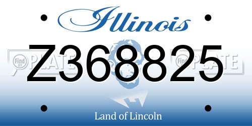 Z368825 Illinois License Plate