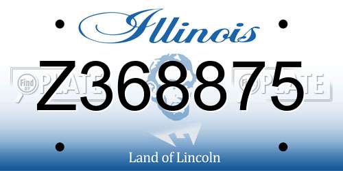 Z368875 Illinois License Plate