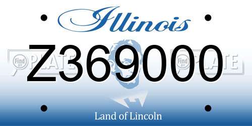 Z369000 Illinois License Plate