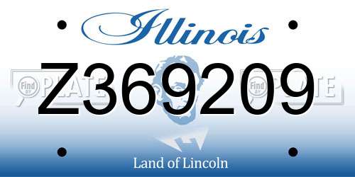 Z369209 Illinois License Plate