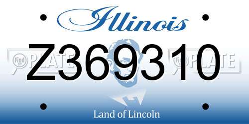 Z369310 Illinois License Plate