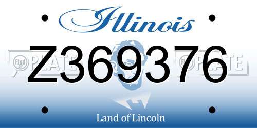 Z369376 Illinois License Plate