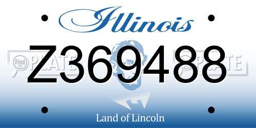 Z369488 Illinois License Plate