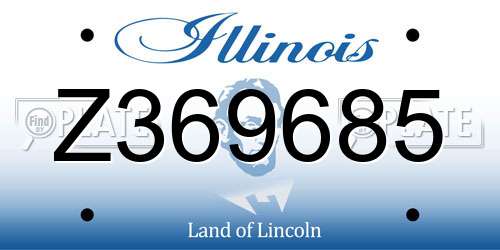 Z369685 Illinois License Plate