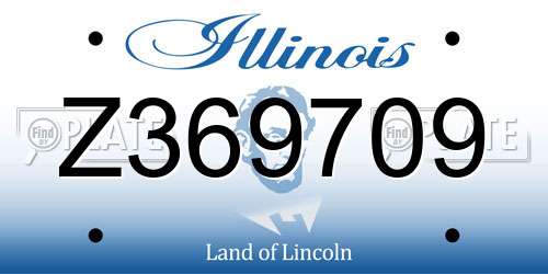 Z369709 Illinois License Plate