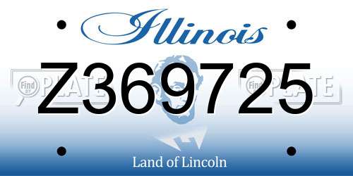 Z369725 Illinois License Plate