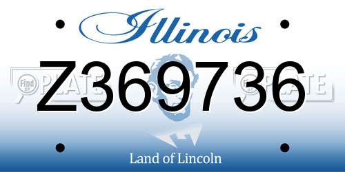 Z369736 Illinois License Plate