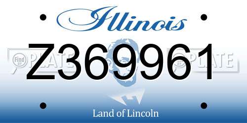 Z369961 Illinois License Plate