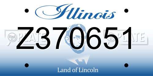 Z370651 Illinois License Plate