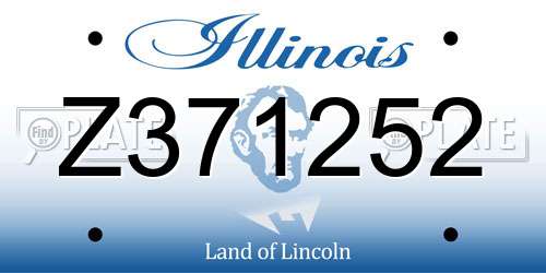 Z371252 Illinois License Plate