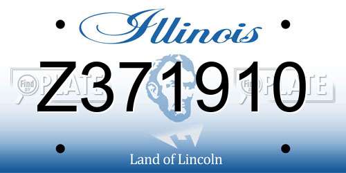 Z371910 Illinois License Plate