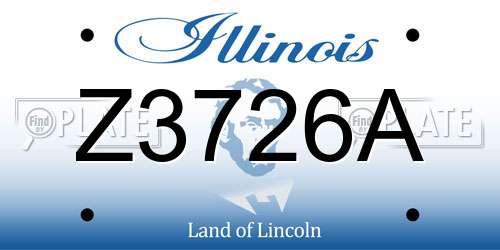 Z3726A Illinois License Plate