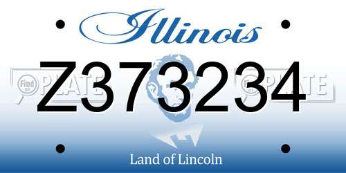 Z373234 Illinois License Plate