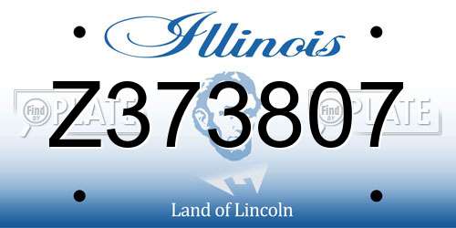 Z373807 Illinois License Plate