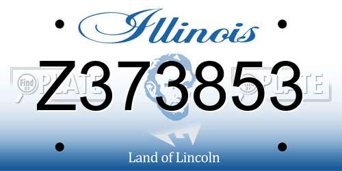Z373853 Illinois License Plate