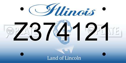 Z374121 Illinois License Plate