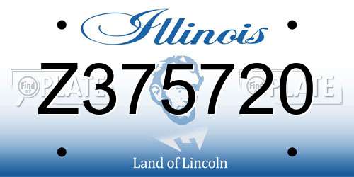 Z375720 Illinois License Plate