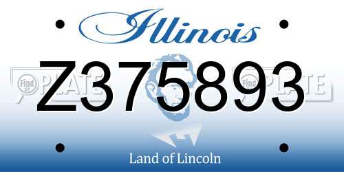 Z375893 Illinois License Plate