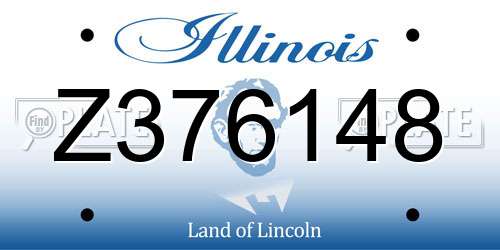 Z376148 Illinois License Plate