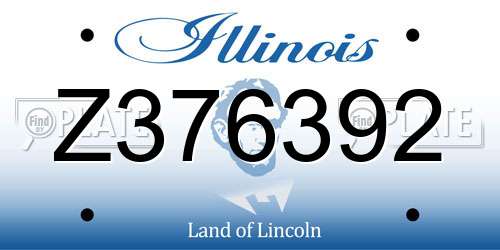 Z376392 Illinois License Plate