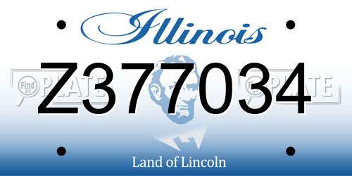 Z377034 Illinois License Plate