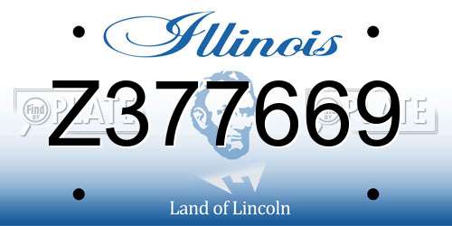 Z377669 Illinois License Plate
