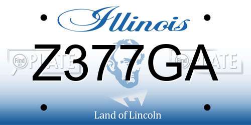 Z377GA Illinois License Plate