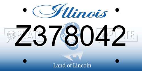 Z378042 Illinois License Plate