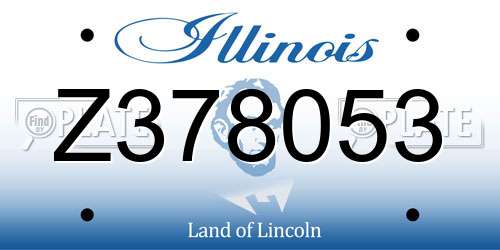 Z378053 Illinois License Plate