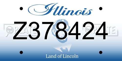 Z378424 Illinois License Plate