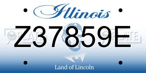 Z37859E Illinois License Plate
