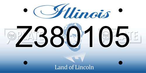 Z380105 Illinois License Plate