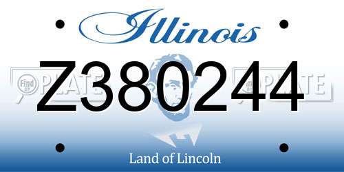 Z380244 Illinois License Plate