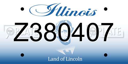 Z380407 Illinois License Plate