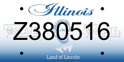 Z380516 Illinois License Plate