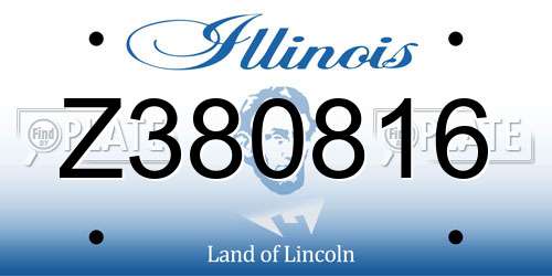 Z380816 Illinois License Plate